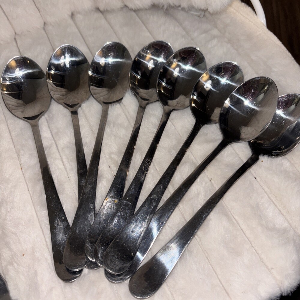 54-Piece Heavyweight Arched Handle Glossy Stainless China Flatware Service Lot - Picture 12 of 16